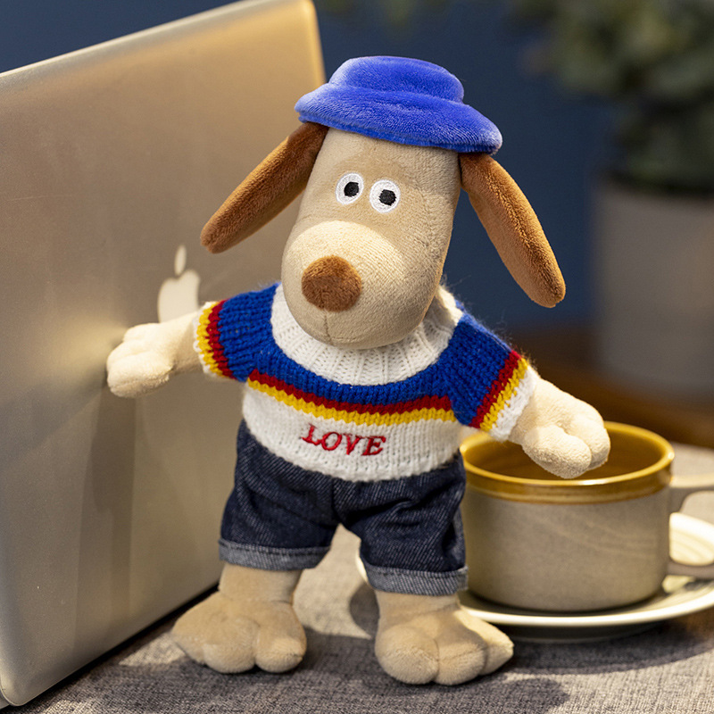 厂家新款批发掌门狗贝克狗公仔衣服玩偶飞行员毛绒玩具情人节礼物