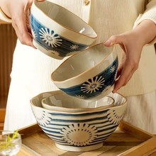 碗家用米饭碗千顺陶瓷碗釉下彩小碗面碗日式喝粥碗早餐碗餐具套装