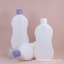 厂家批发350ML PE内衣洗衣液现货白色PE塑料按压异型扁瓶