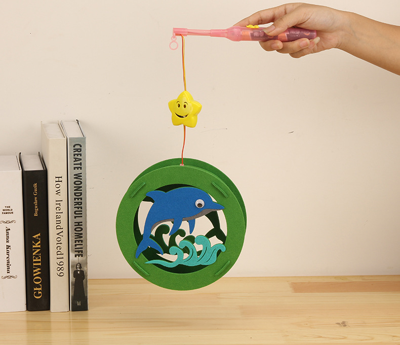 万圣节灯笼批发diy材料幼儿园折叠花灯发光玩具卡通手工手提灯笼