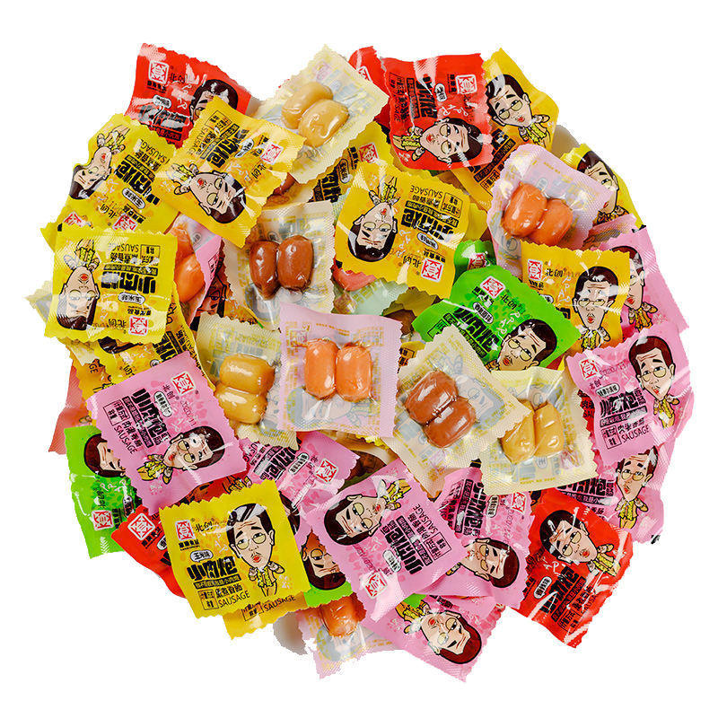 小包装零食批发大拇哥小香肠迷你肠小枣玉米大礼包肉枣拇指肠即食