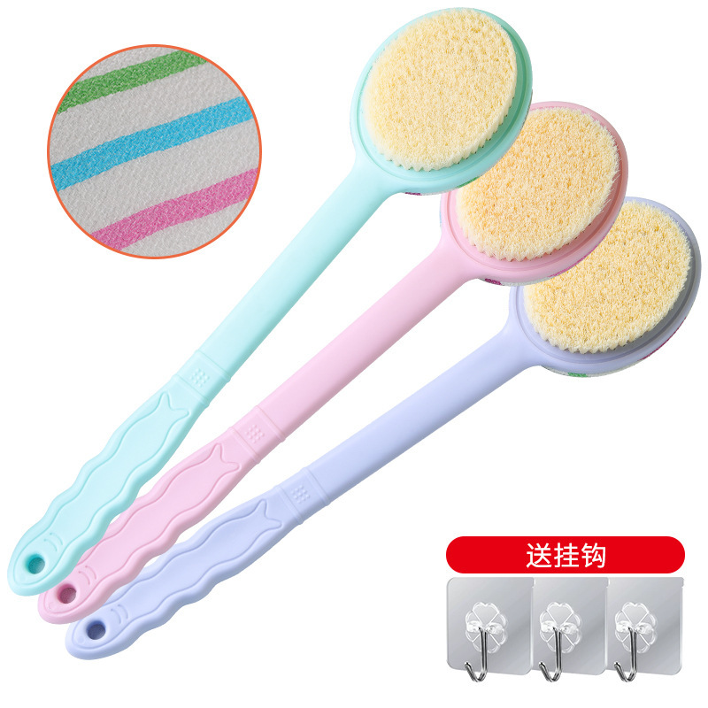 40cm Bath Brush Double-Sided Two-in-One Bath Back Rub Artifact Long Back Bath Gadget Back Scratching Back Rubbing Back