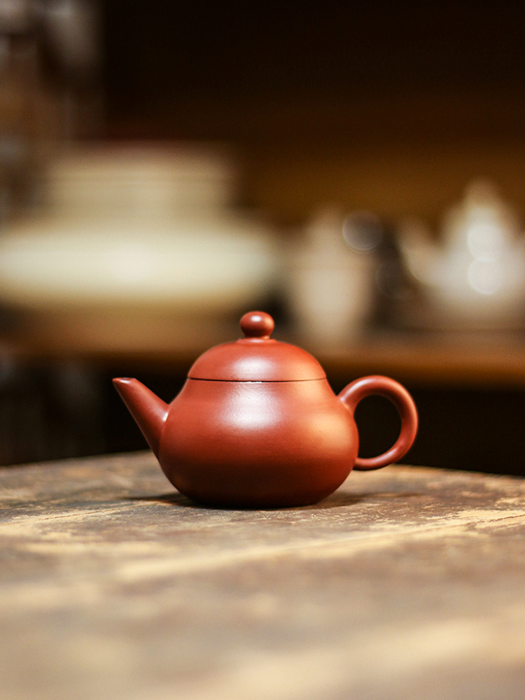 rkt4潮州原矿朱泥茶壶紫砂矮梨壶泡茶壶工夫茶具冲罐孟臣壶小品12
