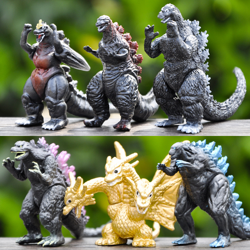 新品动漫哥斯拉怪兽之王手办基多拉加美拉恐龙大猩猩动物模型摆件