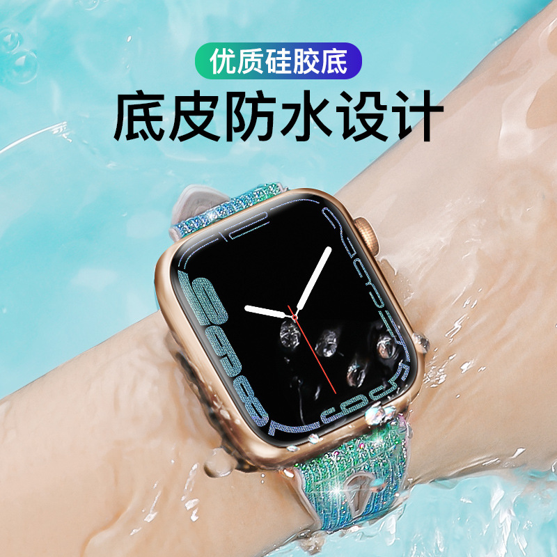 Apple Strap for Apple IWatch Strap Droplet Type Slim Fit Small Waist Silicone PU Leather Watch Band