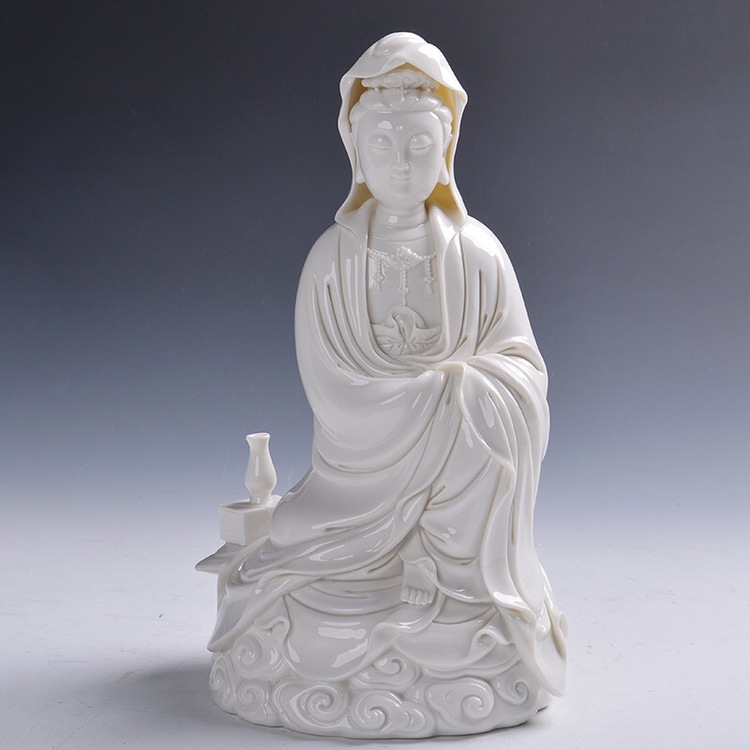 德化窑陶瓷南海观音菩萨佛像客厅家用神像供奉佛摆件观世音菩萨像