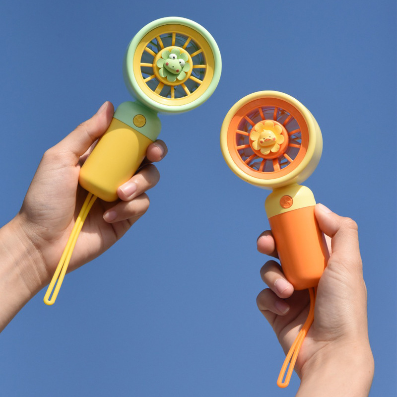 2023 New Turbine Small Handheld Fan Rechargeable Children's Portable Electric Fan with Base Activity Gift