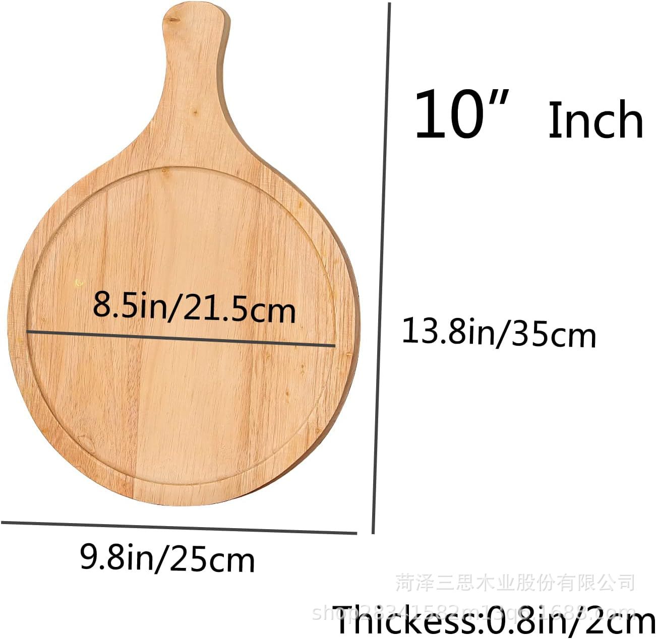 Wooden Pizza Plate Wooden Pizza Shovel Chopping Board round Tray for Bread Cheese Fruit Plate Solid Wood Bread Plate