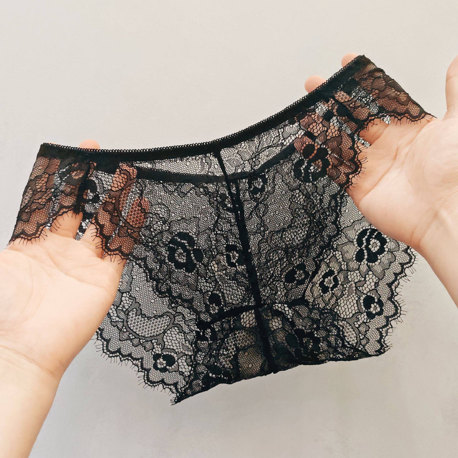 2024新品蕾丝无痕低腰棉裆女士三角裤网纱镂空透明性感内裤女火辣