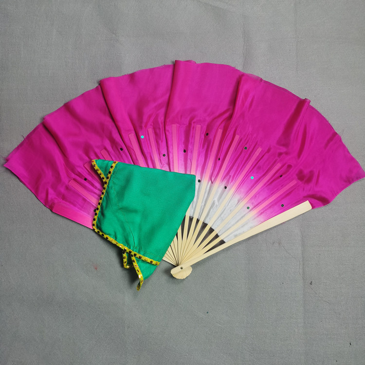 八寸真丝双面舞蹈扇安徽花鼓灯云南花灯秧歌舞协考级跳舞扇子手绢