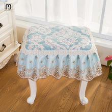 索舍方凳子套罩方形正方形钢琴凳坐垫布艺蕾丝化妆凳换鞋凳防滑垫