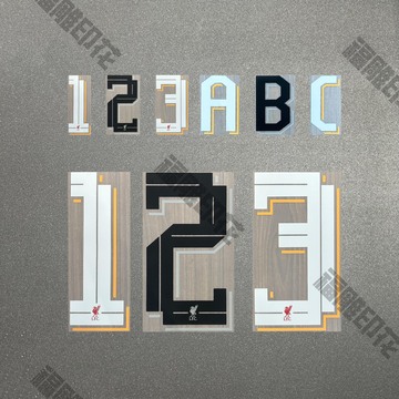 球衣号码热转印英超利物浦欧冠杯赛字体印号热转印球衣号码热转印