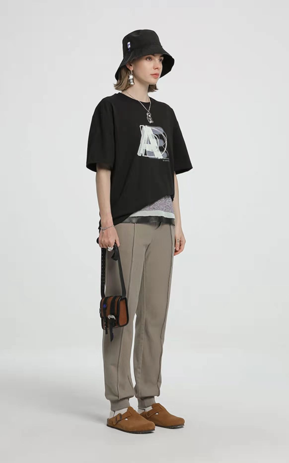 正品adererror短袖t恤女夏季情侣重影字母刺绣体恤潮圆领宽松半袖