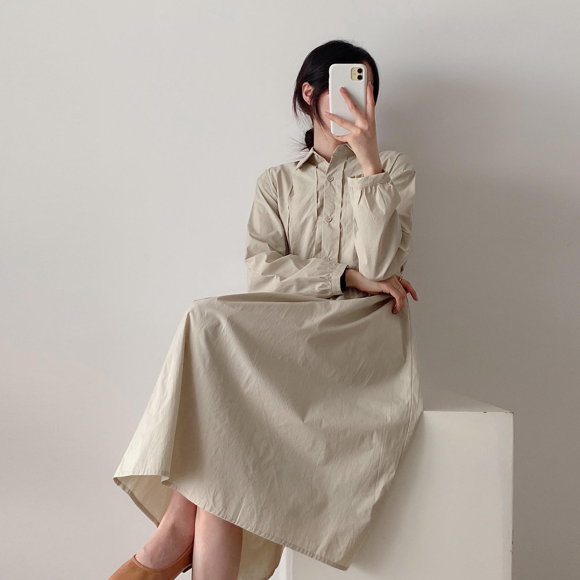 实拍2021冬装新款韩国ins爱心镂空丝绒旗袍连衣裙长袖女今日多少钱