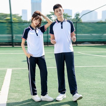 夏季新款中学生班服套装休闲学院风短袖初中高中生运动会校服定制