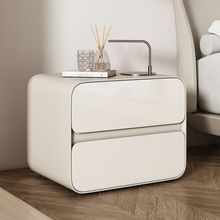 现代简约床头柜感新款整装免安装法式奶油风皮质卧室意式极简