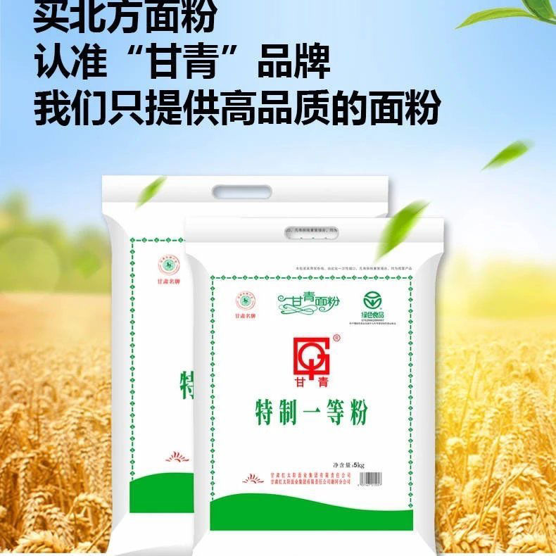 甘青面粉特一粉5kg饺子粉粉家用高筋小麦粉拉条面片包子