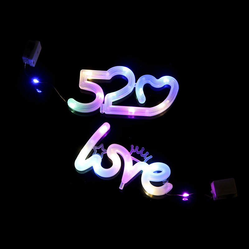 Flower Packaging Bouquet Decoration Colored Lights Confession Props Lights Letter Lights 520 Valentine's Day Romantic Ambience Light Wholesale