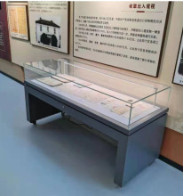 液压展示柜展示台液压橱窗古董柜烤漆玻璃金属字画货架文玩展示架