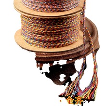 彩色棉绳藏式珠手搓棉线菩提串珠五绳手串线流苏挂绳吊坠厂家
