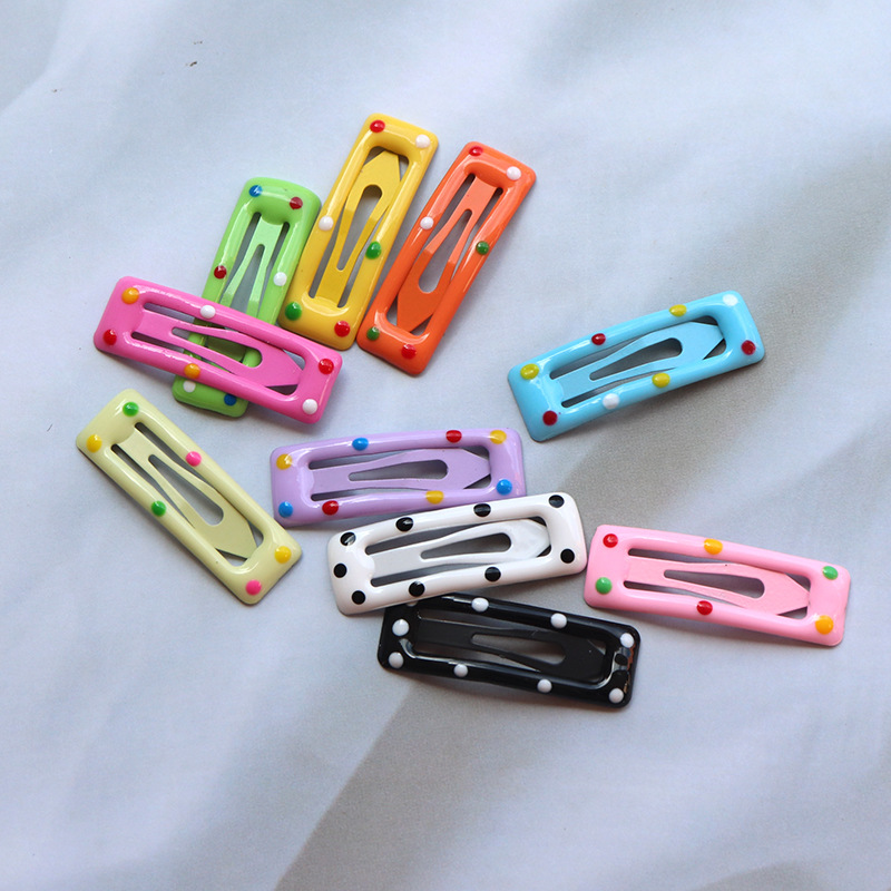 Square BB Clip Small Little Clip Mini Color Polka Dot Baby Hair Clips 3cm Baby Shredded Hairpin Bang Clip