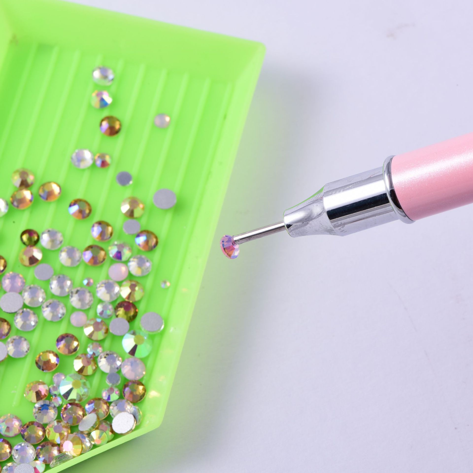 铁盒装亚克力双头点钻笔diy美甲装钻石笔杆两用吸钻镶钻工具配件