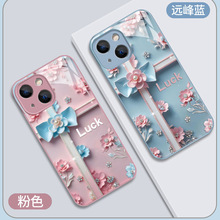 个性12手机壳13蝴蝶结14苹果XS手机套iPhone7/8plus玻璃壳15pro粉
