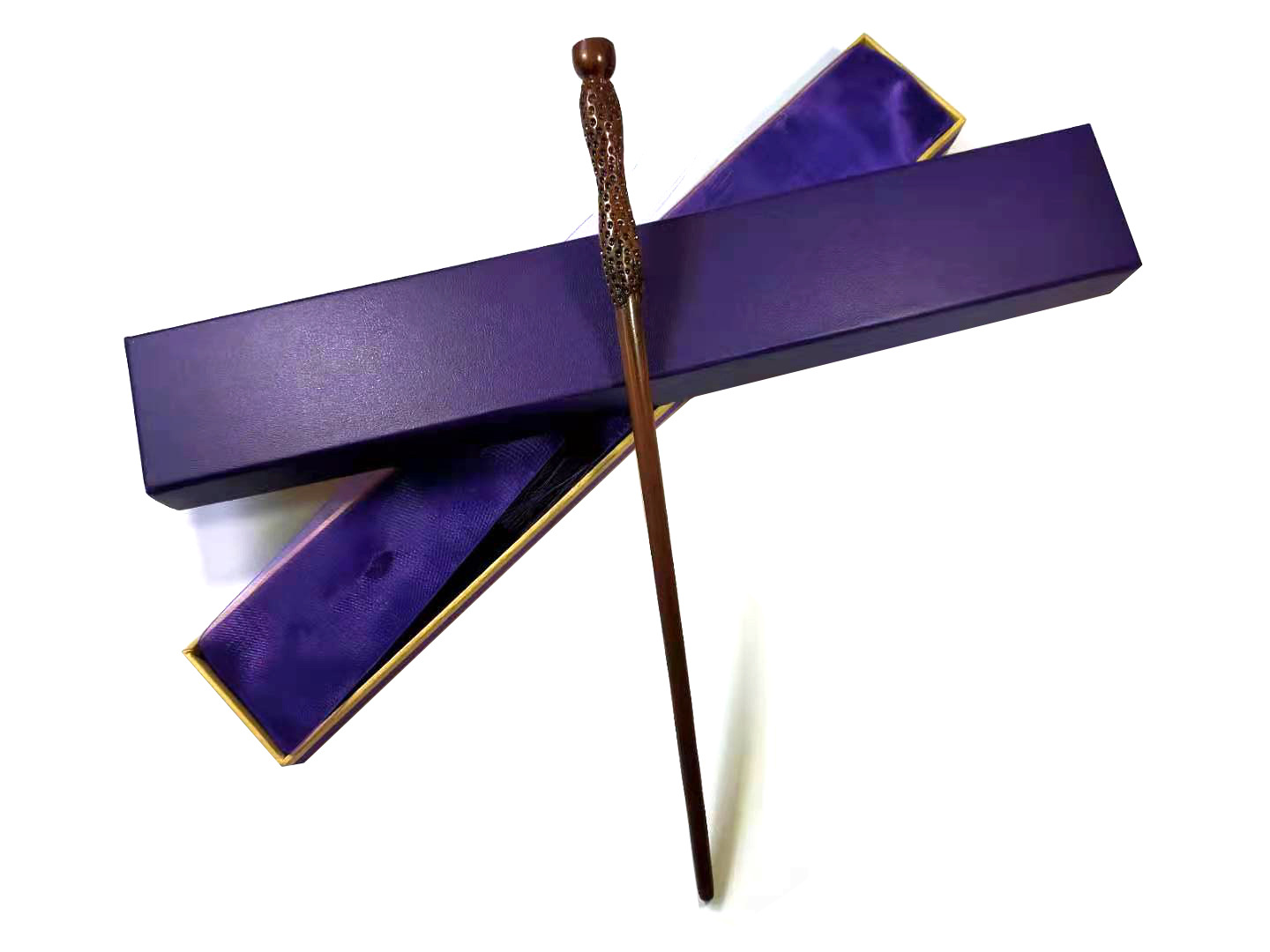 哈利波特魔法棒 哈利波特魔杖 赫敏 魔法棒 万圣节cos魔法棒 紫盒