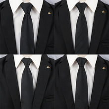 男士黑色领带男正装韩版8cm学生女西装商务懒人拉链式结婚职业潮