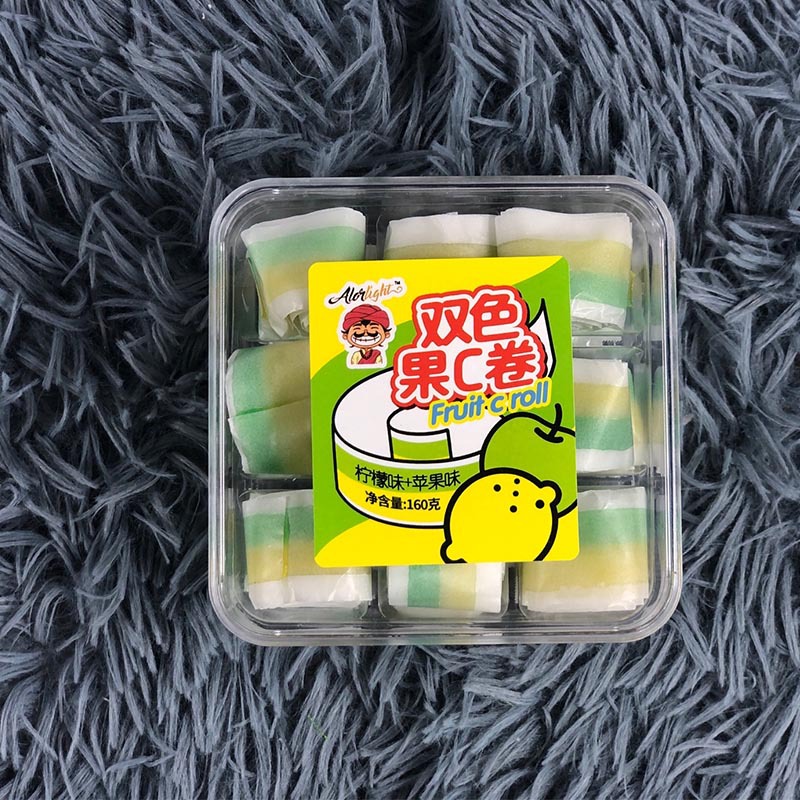 果汁卷双色双味果c卷160g混合口味软糖网红零食卷糖8090怀旧零食
