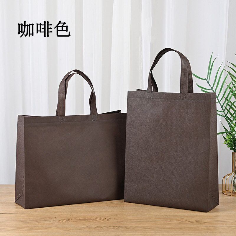 In Stock Nonwoven Fabric Bag Wholesale Film Packaging Bags Advertising Takeaway Packing Bag Portable Shopping Bag Custom Logo