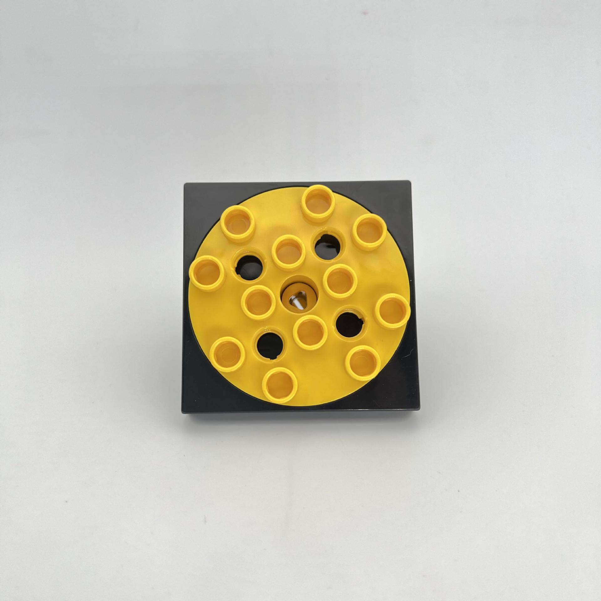 兼容乐高大颗粒积木 45002百变工程套装基础散件 正方12孔圆转盘