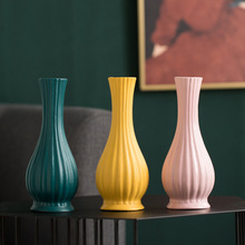 简约现代新中式复古花瓶摆件创意插花客厅餐桌供桌瓷器装饰品摆设