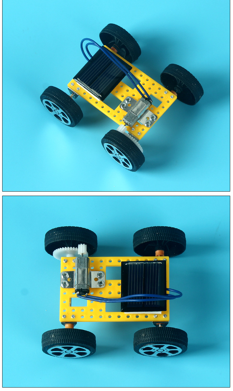 科技小制作迷你太阳能小车模型小汽车玩具学生比赛专用车智能玩具