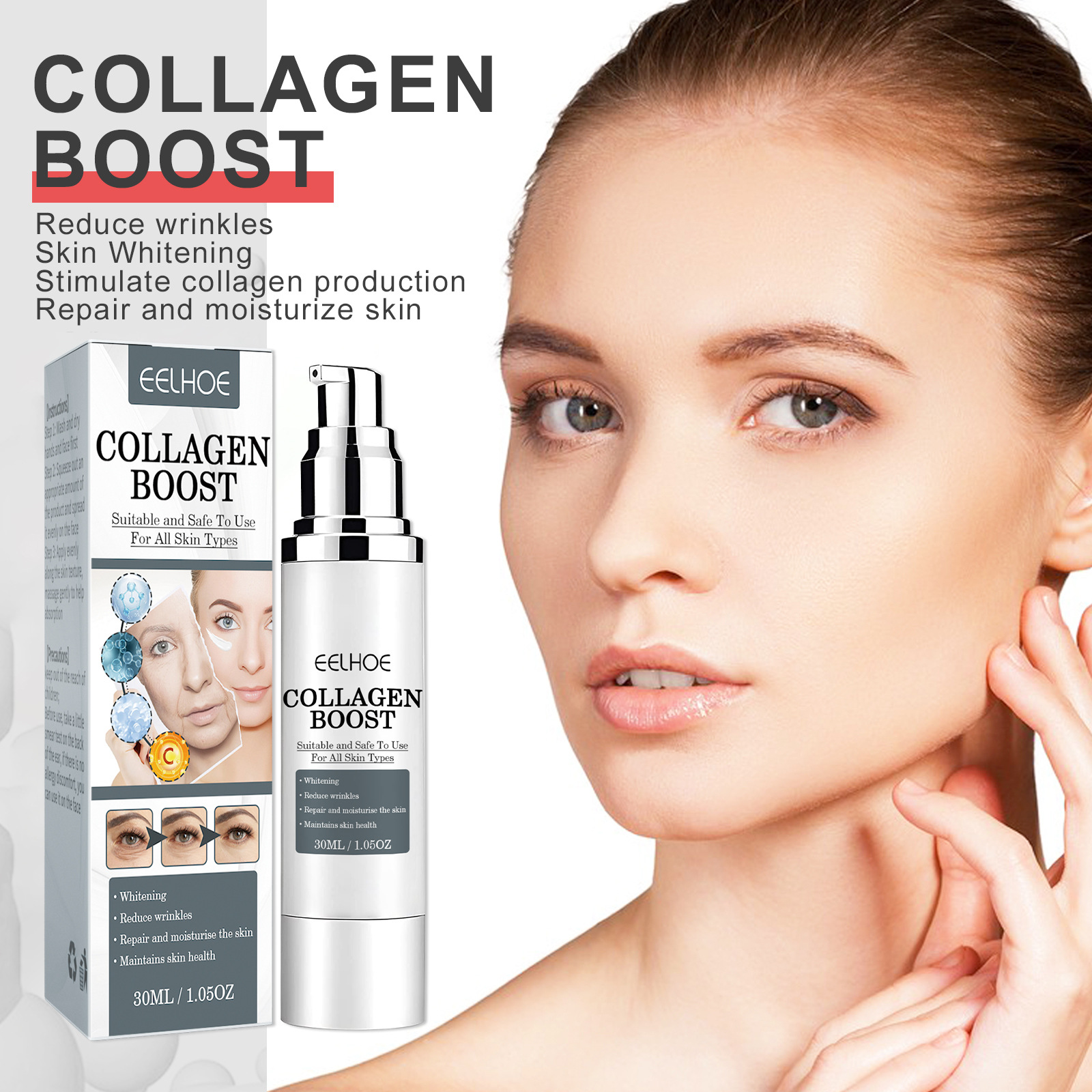 Eelhoe Collagen Wrinkle Lift Cream Collagen REVERSE Recombinant Fading Wrinkle Nourishing and Firming Skin