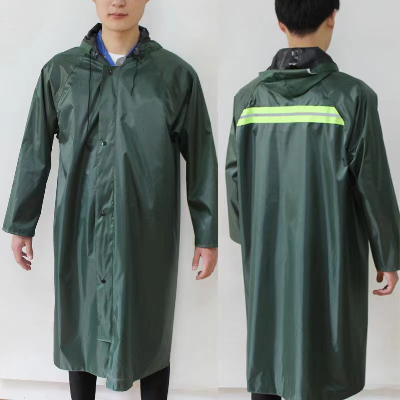 Raincoat Long Full Body Rainproof Adult Canvas Thickened Wear-Resistant Outdoor Integrated Men's One-Piece Waterproof Clothing Rain Suit