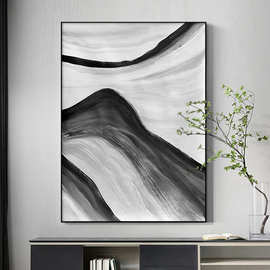 抽象黑白风景画