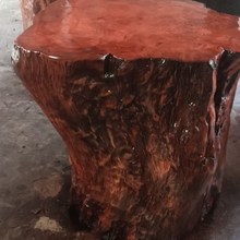 新款天然造型荔枝实木墩茶桌茶台根雕凳子底座原木花架整体茶桌墩