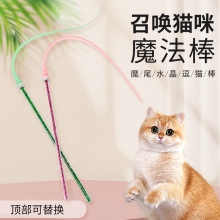 宠物硅胶尾巴逗猫棒猫咪玩具互动解闷逗猫杆子带替换小猫玩具批发