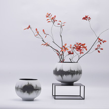新中式陶瓷花瓶禅意摆件软装花器艺术工艺品家具软装饰品陶艺瓷器