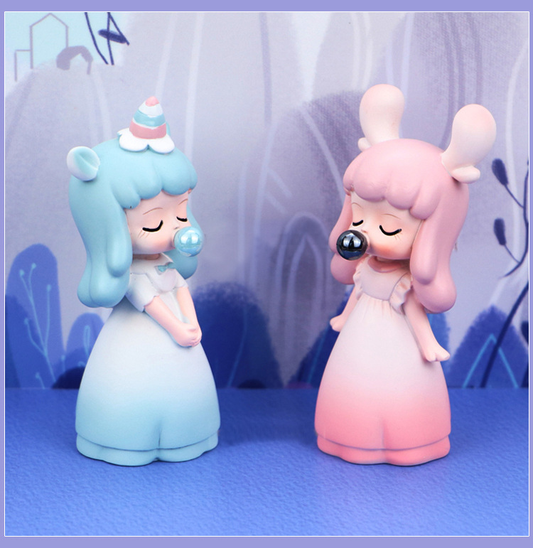 少女心泡泡女孩盲盒玩具手办摆件公仔女生版可爱萌七夕情人节礼物