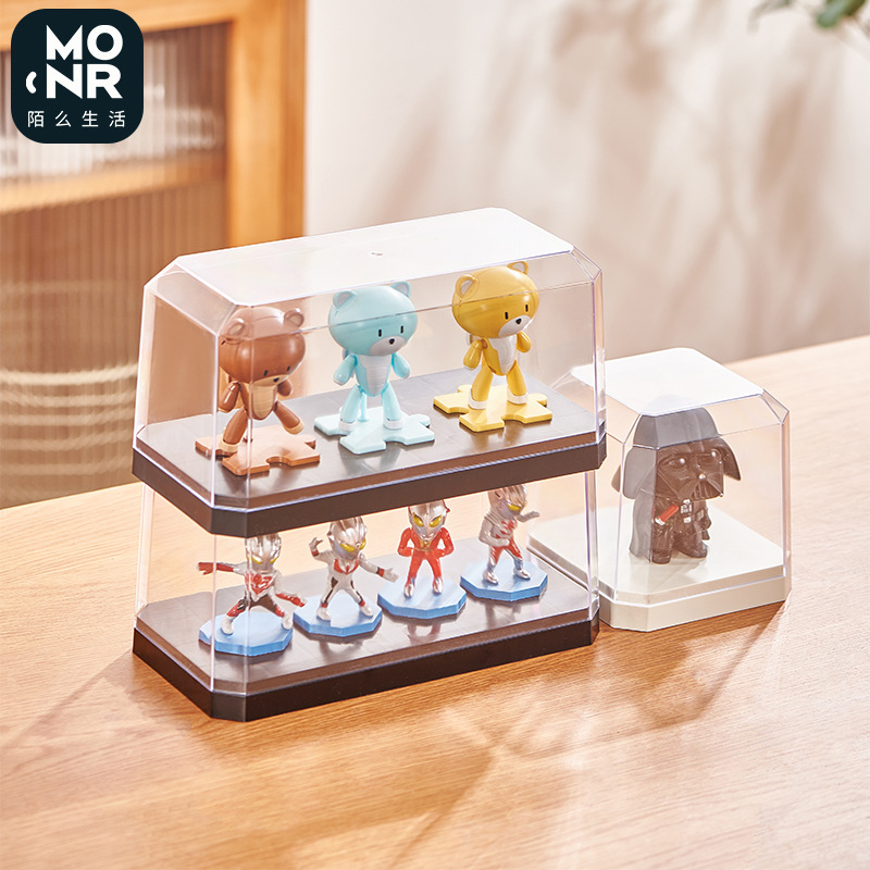 网红次元手办盒收纳公仔展示盒高透明手办收纳盒可叠加盲盒防灰尘