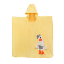 ALJ6新款儿童浴巾专用大童带帽斗篷女男孩浴袍婴儿游泳2022珊瑚绒