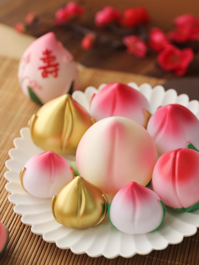 烘焙蛋糕装饰寿桃合集桃子仙桃蟠桃树寿星生日宴会装扮