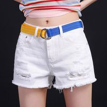 2023夏季新款牛仔短裤韩版女白色低腰弹力修身显瘦破洞黑色超短裤