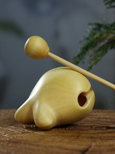 黄杨木雕木鱼随身携带中式手把件实木打击乐器雕刻减压法器小摆件