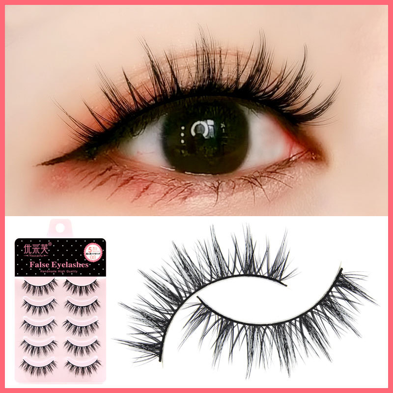 european and american little devil false eyelashes hard stem natural simulation thick curling stage light thai comic eye span