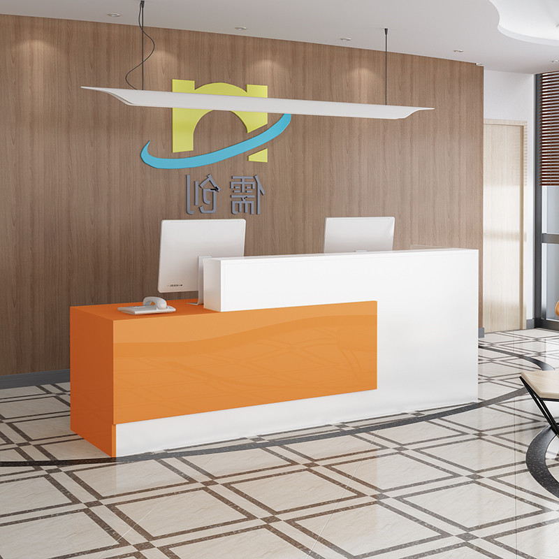 美容院收银台背景墙前台餐馆新款奶茶烤漆接待台服务台服装店简约
