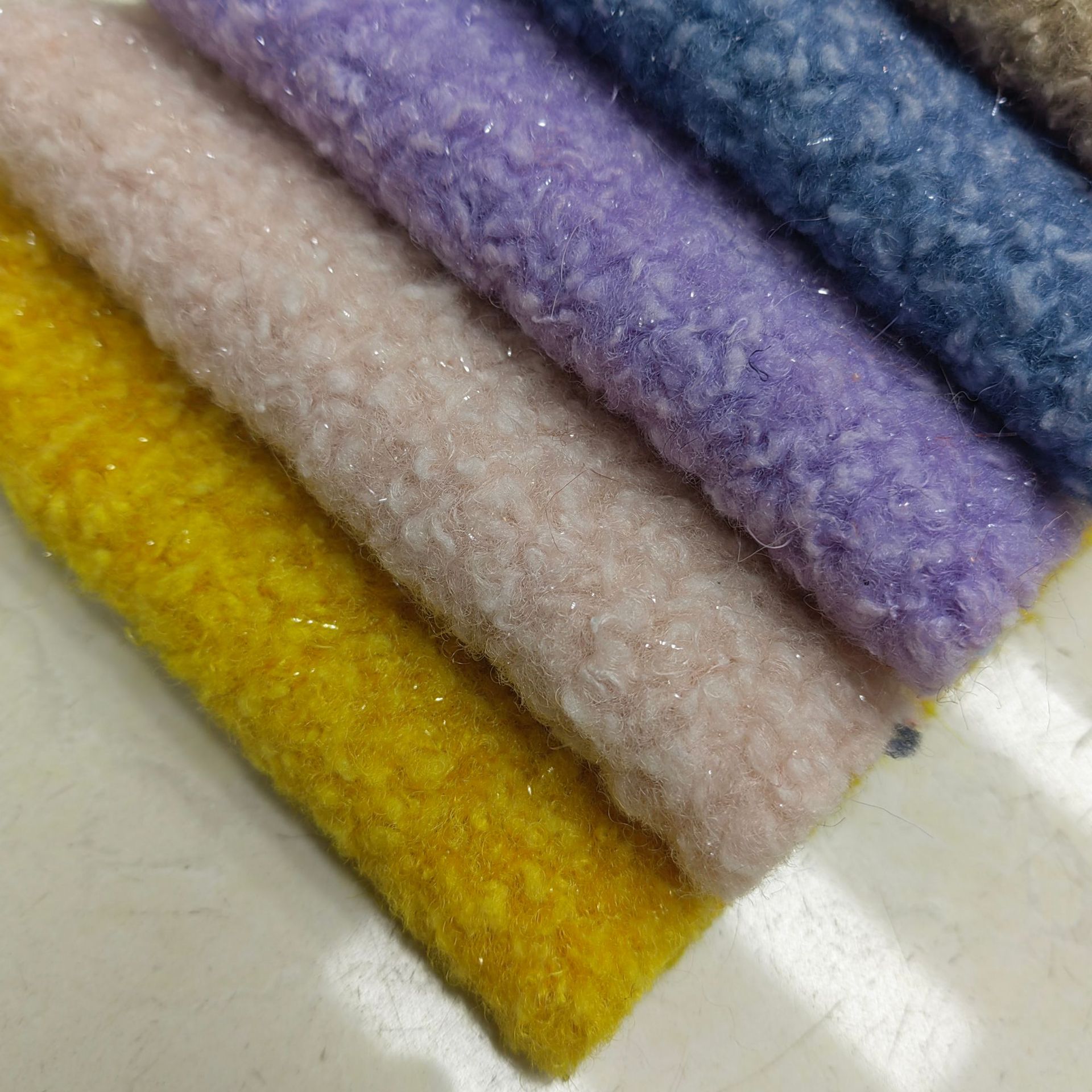 2020 新品 阿尔泰银丝 泰迪绒银丝绒布 女装箱包鞋材颗粒面料现货