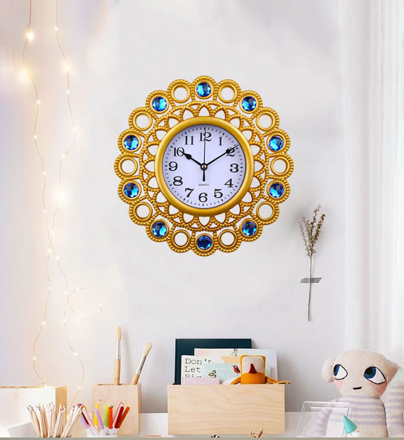 Home Hallway Decoration Wall Clock Corridor Aisle Clock Vertical Version Modern Simple Baked Porcelain Diamond-Embedded Crystal Porcelain Diamond-Embedded Clock